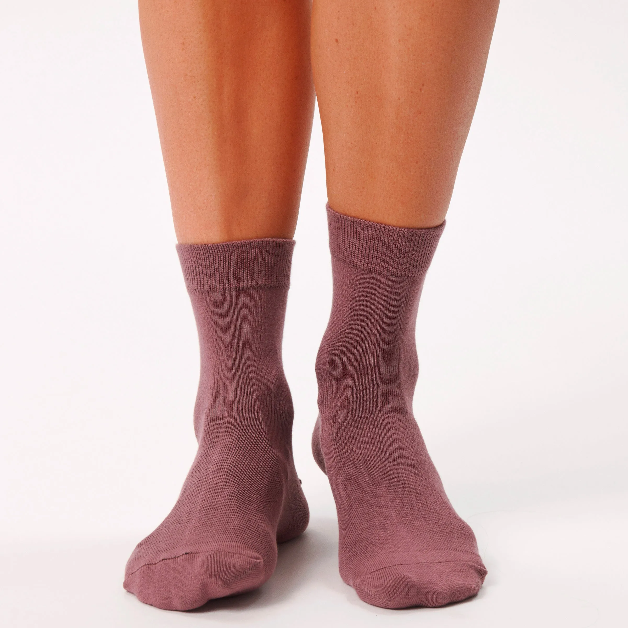 5 par bambus strømper i mauve og stribe mix (low cut)