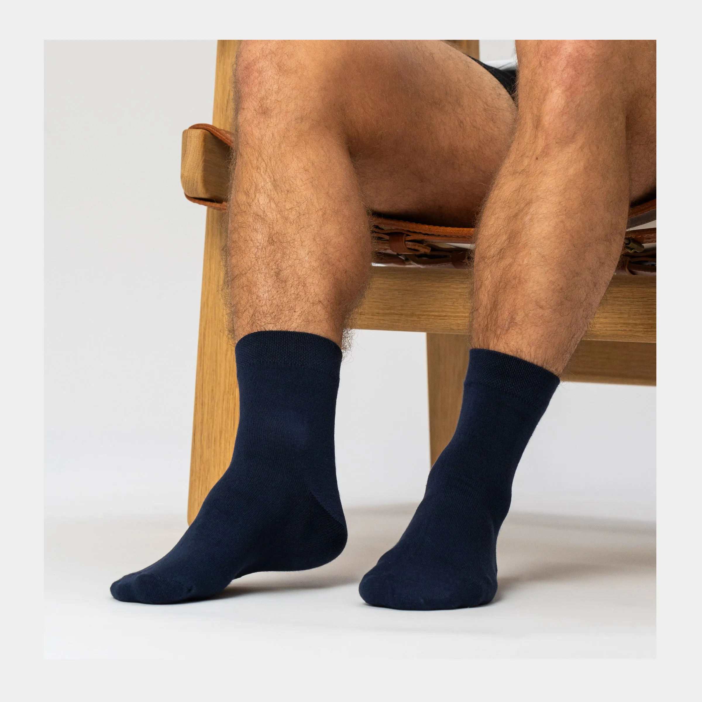 5 par navy bambus strømper (Low cut)
