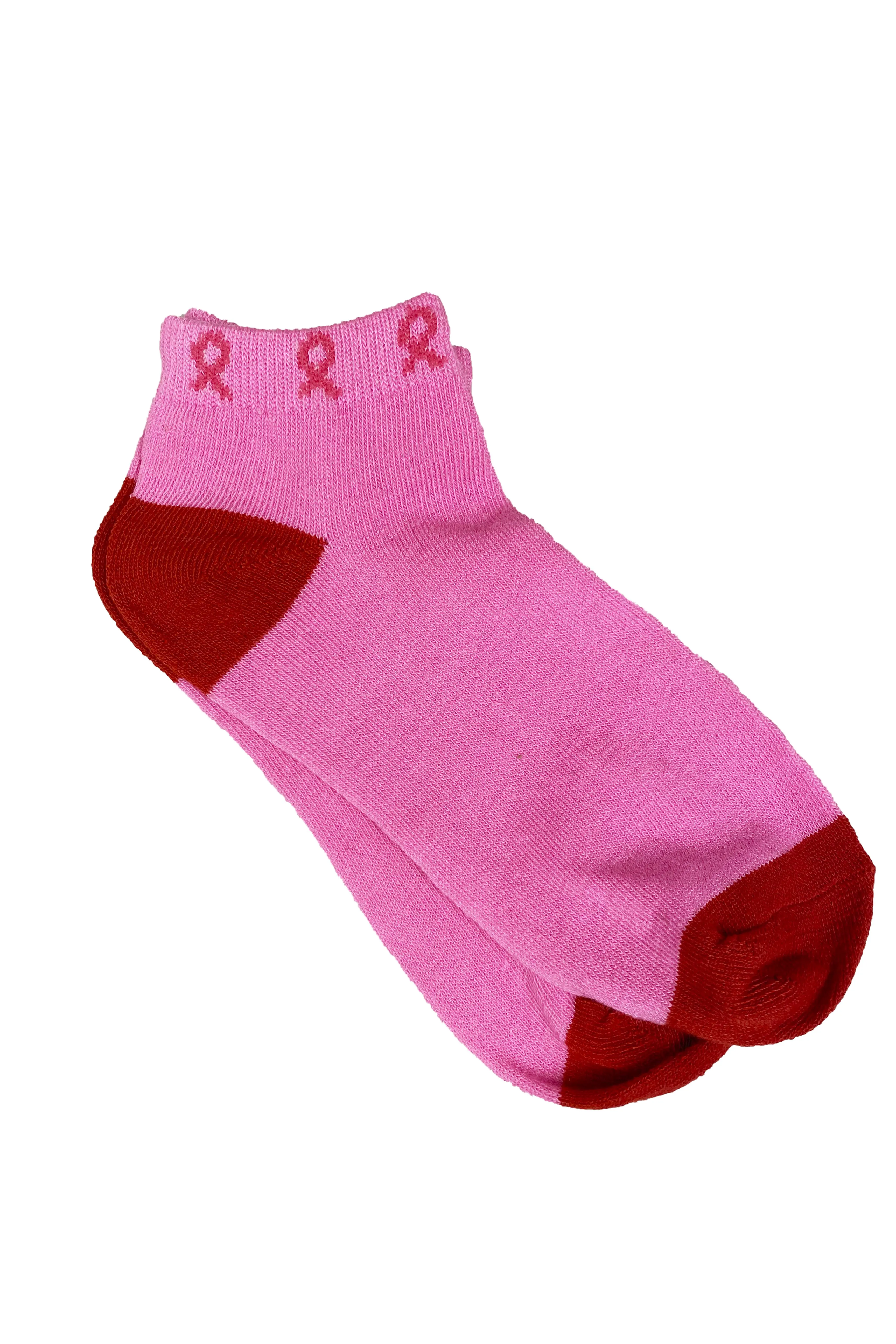 5422 - Pink Ribbon Low Cut Socks (Various Prints)