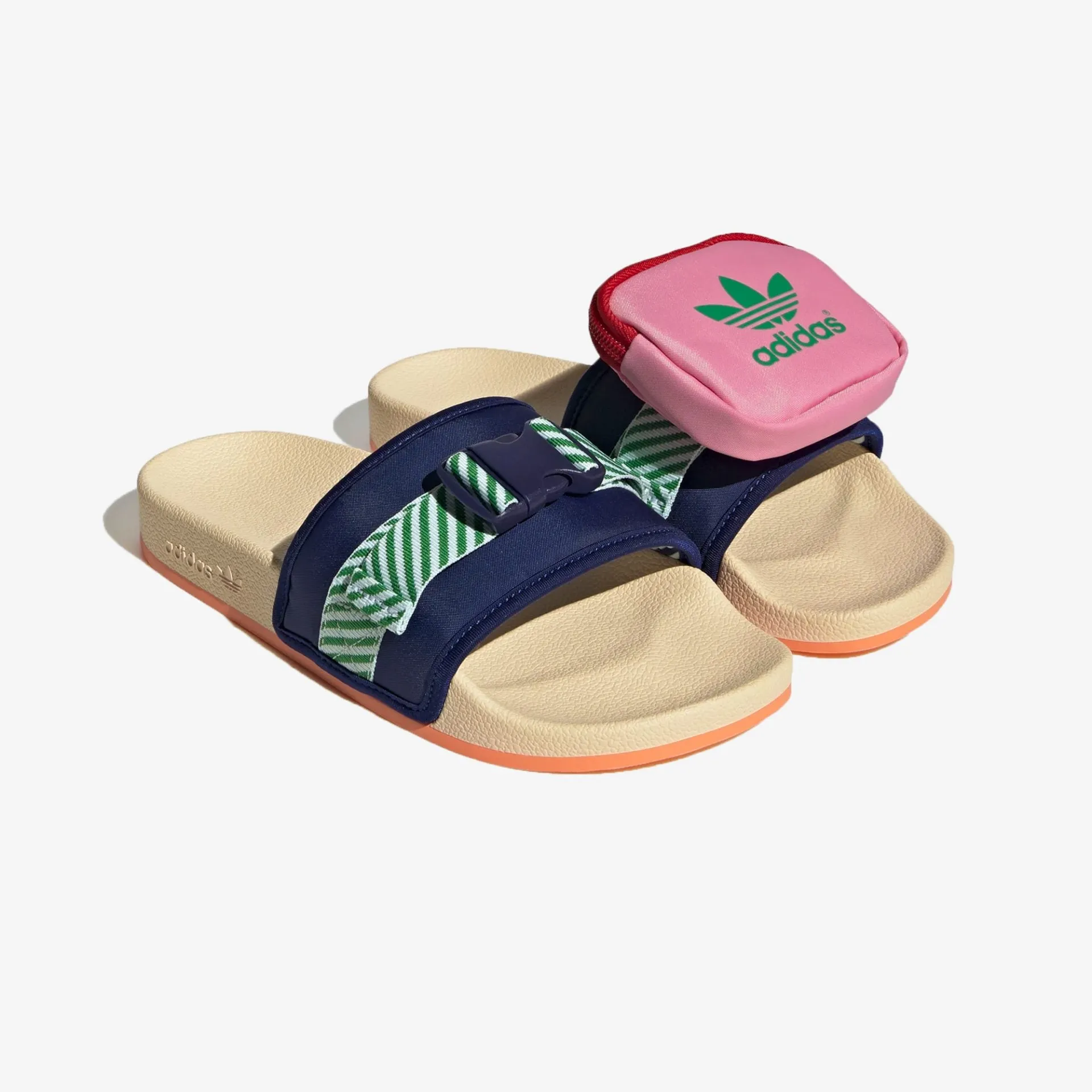 Adidas Originals | POUCHYLETTE SLIDES  { NIGHT SKY/BLISS ORANGE