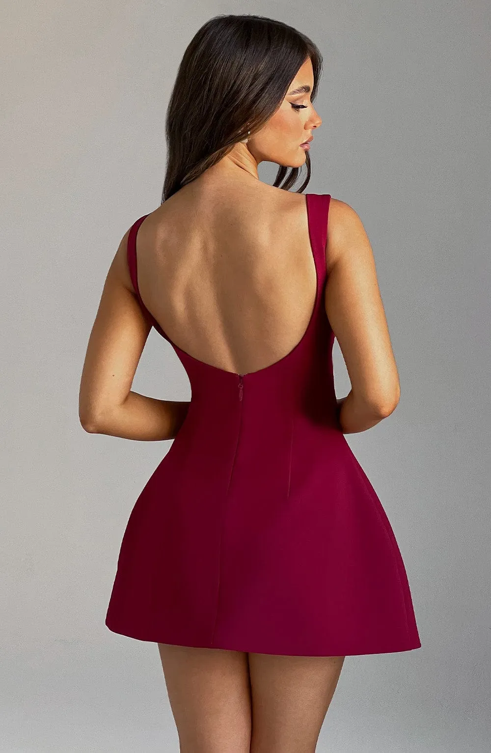 Alana Mini Graceful Dress - Wine