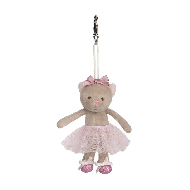 Albertina Kitty Cat Ballerina Plush Bag Charm Keychain