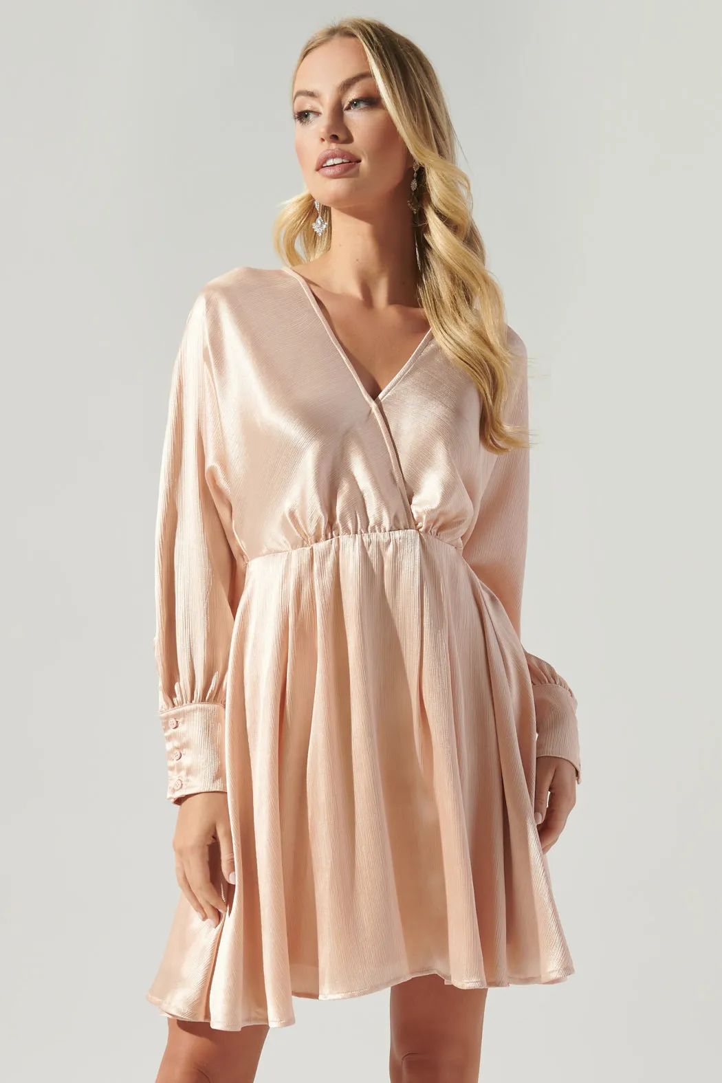 Angel Eyes Satin Mini Dress