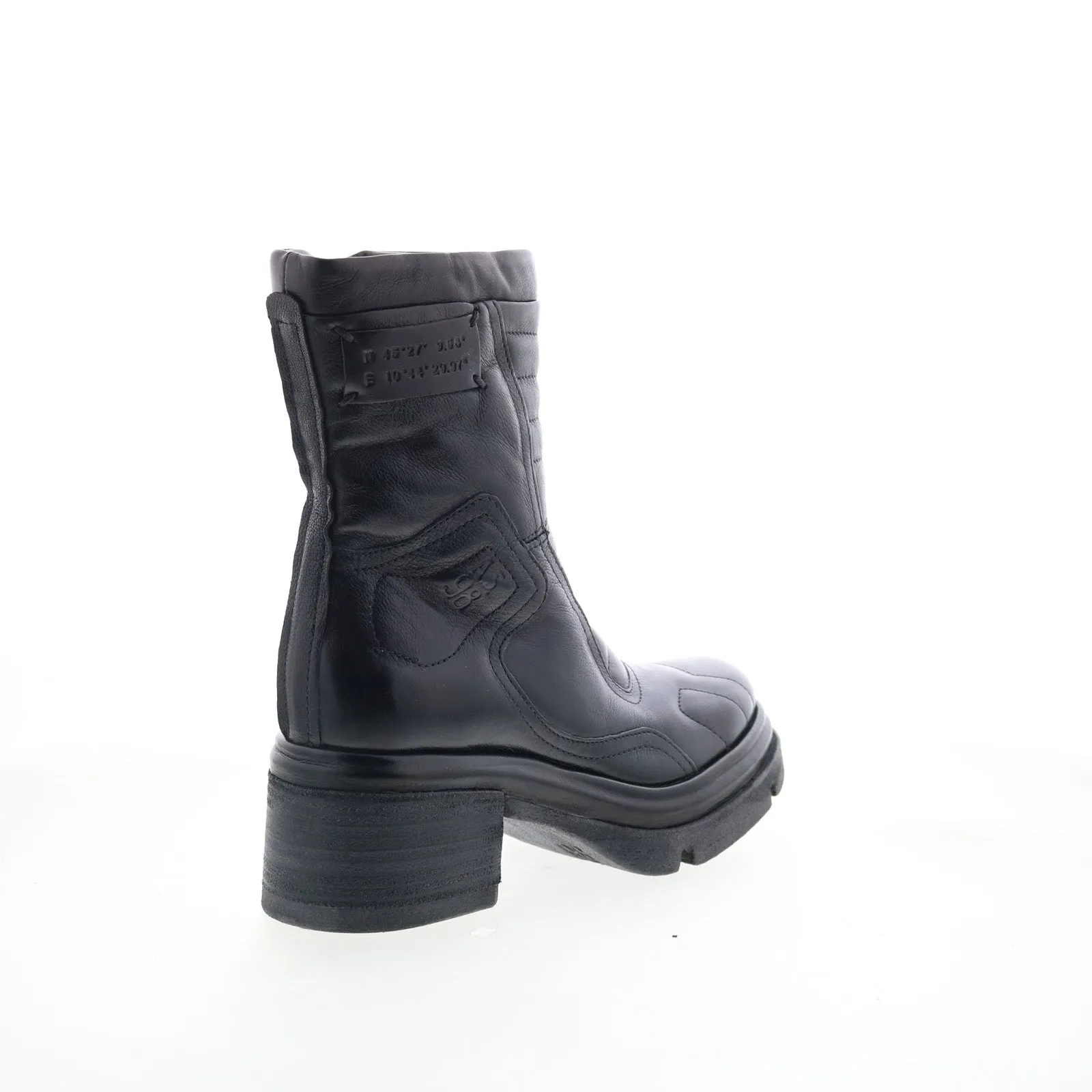 A.S. 98 Ethel Womens Black Leather Zipper Casual Dress Boots