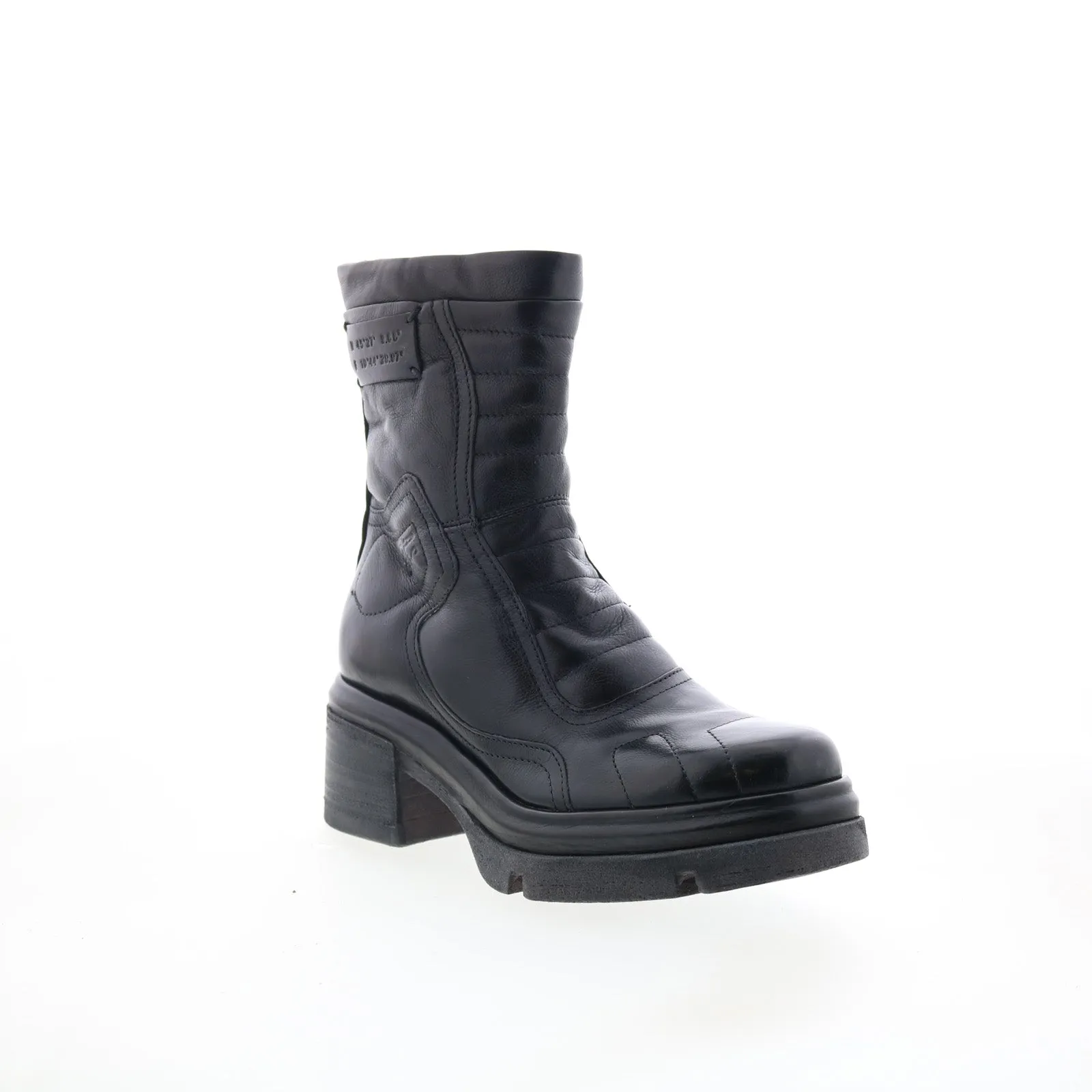 A.S. 98 Ethel Womens Black Leather Zipper Casual Dress Boots