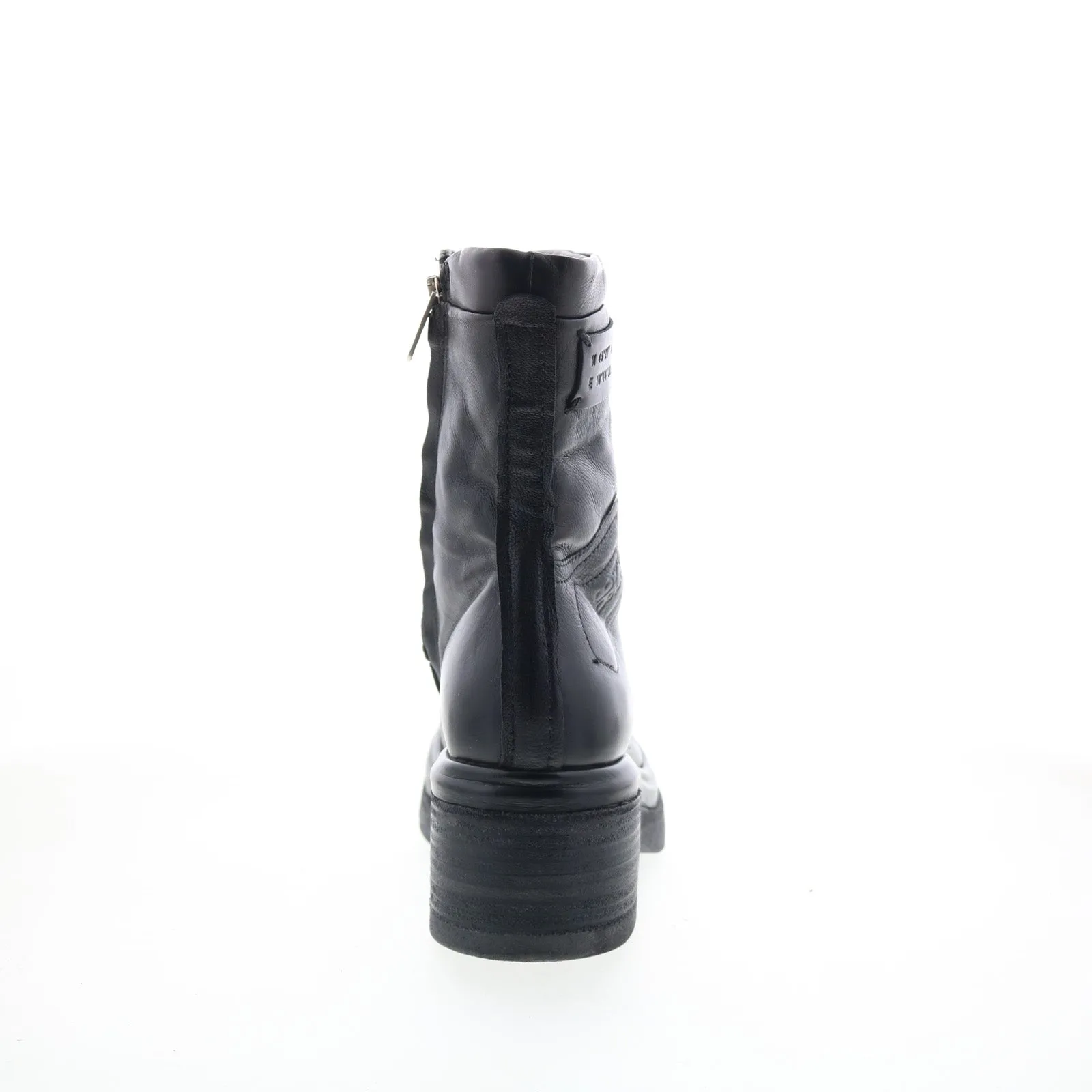 A.S. 98 Ethel Womens Black Leather Zipper Casual Dress Boots