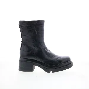 A.S. 98 Ethel Womens Black Leather Zipper Casual Dress Boots