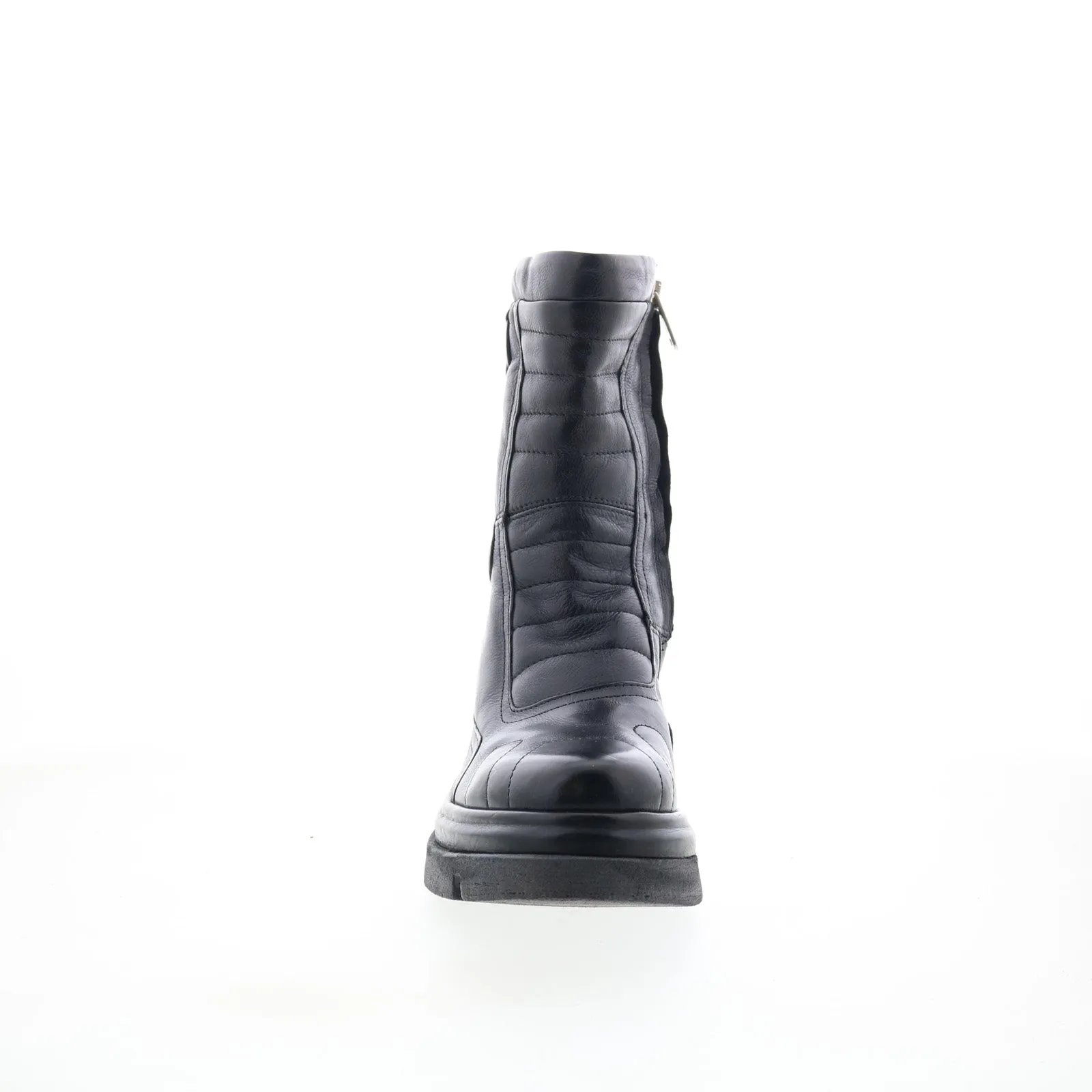 A.S. 98 Ethel Womens Black Leather Zipper Casual Dress Boots