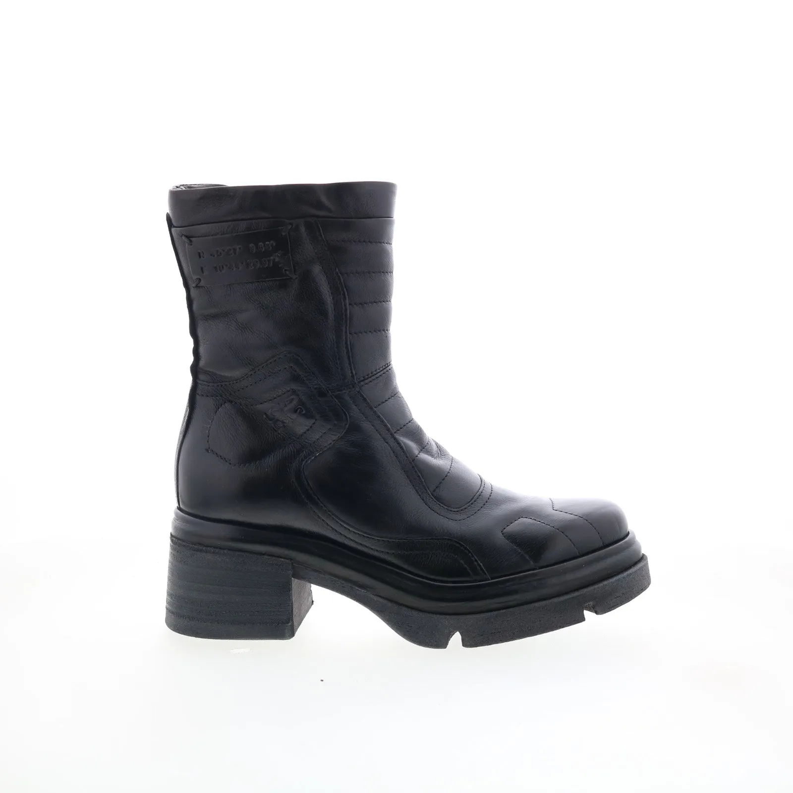 A.S. 98 Ethel Womens Black Leather Zipper Casual Dress Boots