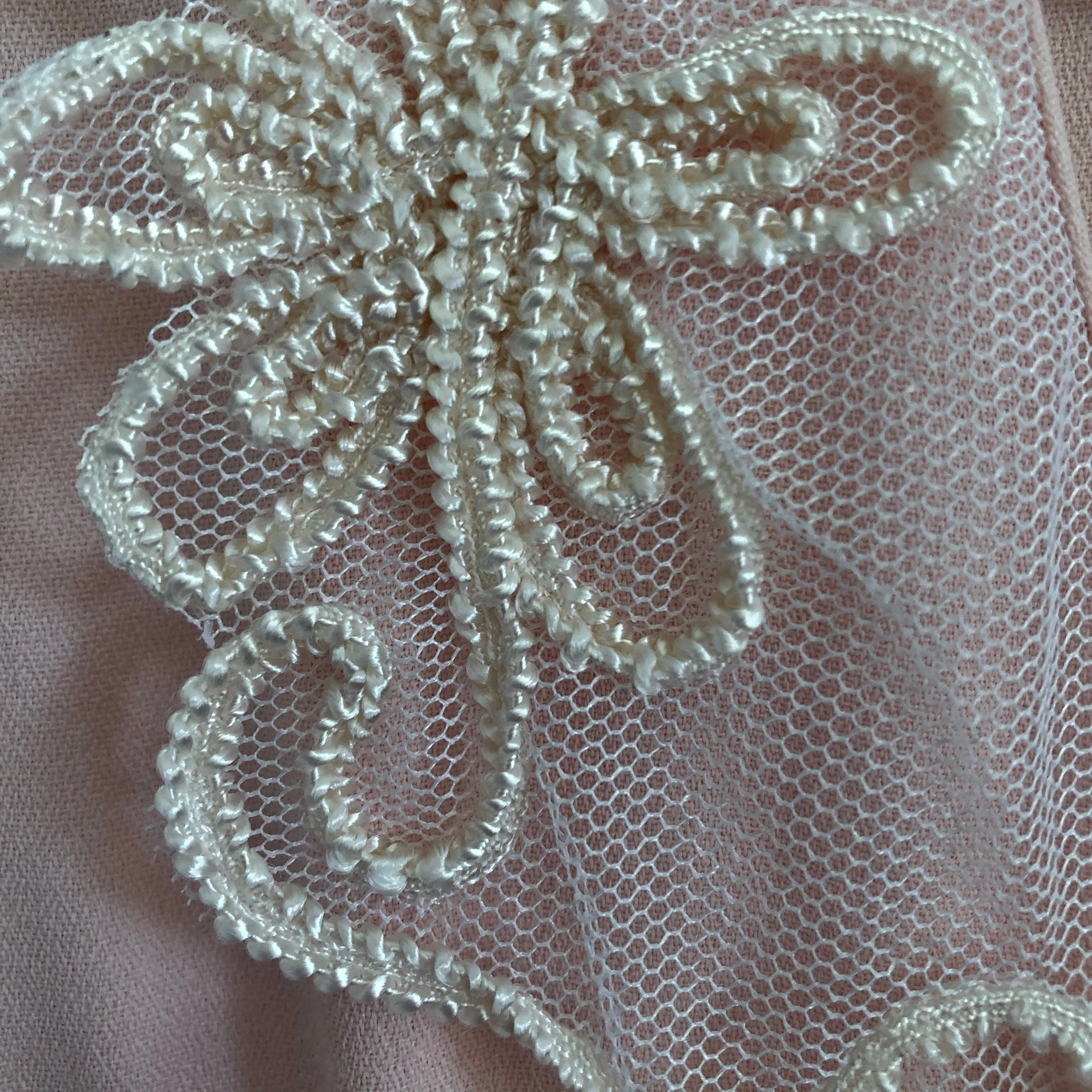 Baby Pink Buttons Lace Dress