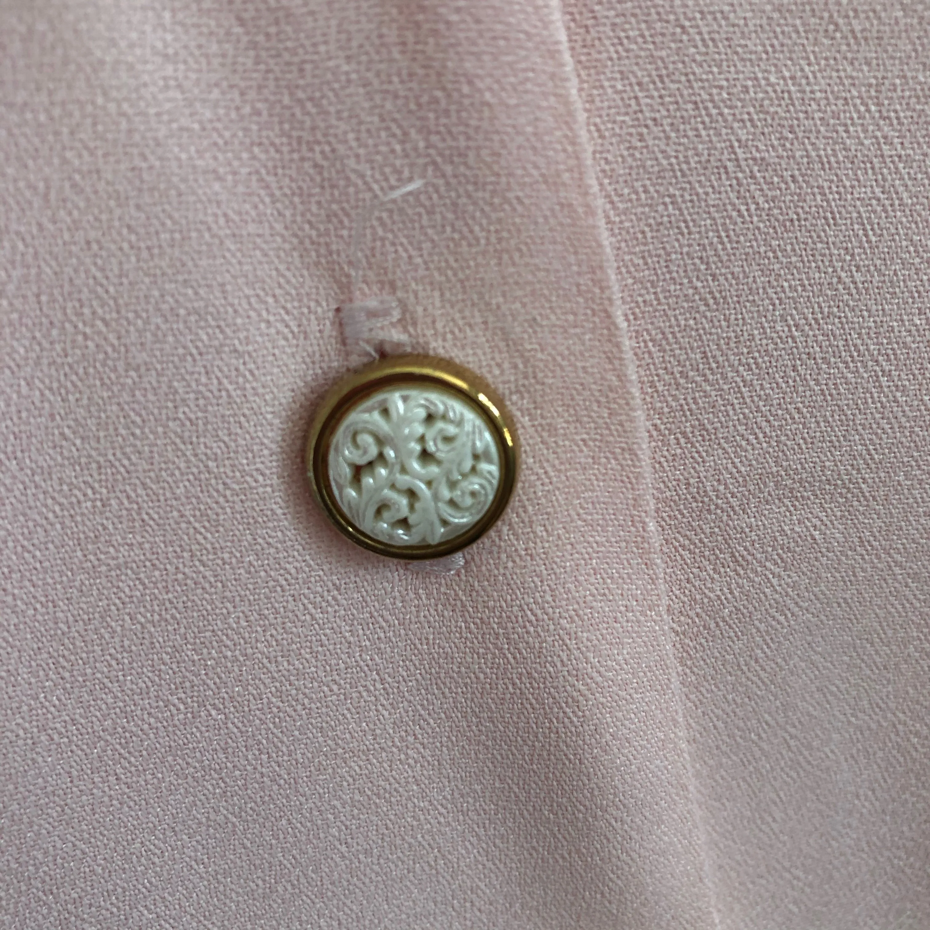 Baby Pink Buttons Lace Dress