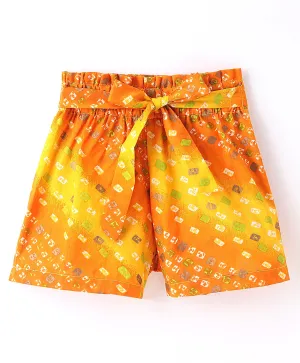 Bandhani Printed Belted Shorts