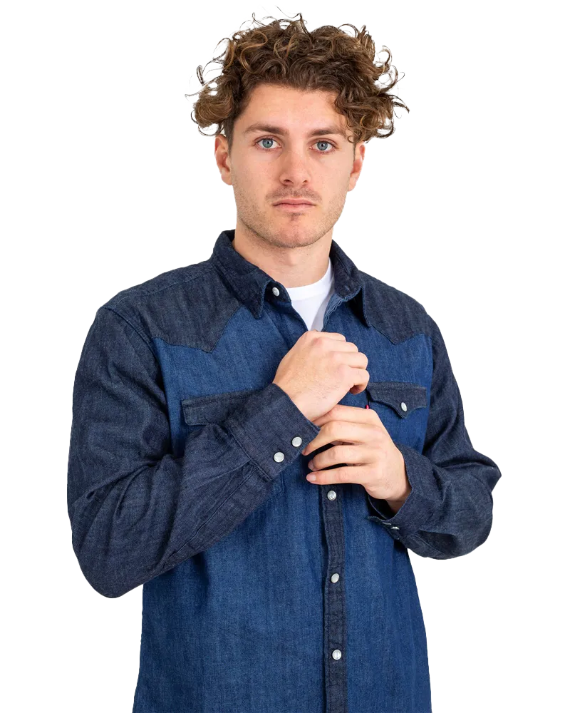 Barstow Western Standard Shirt in Indigo