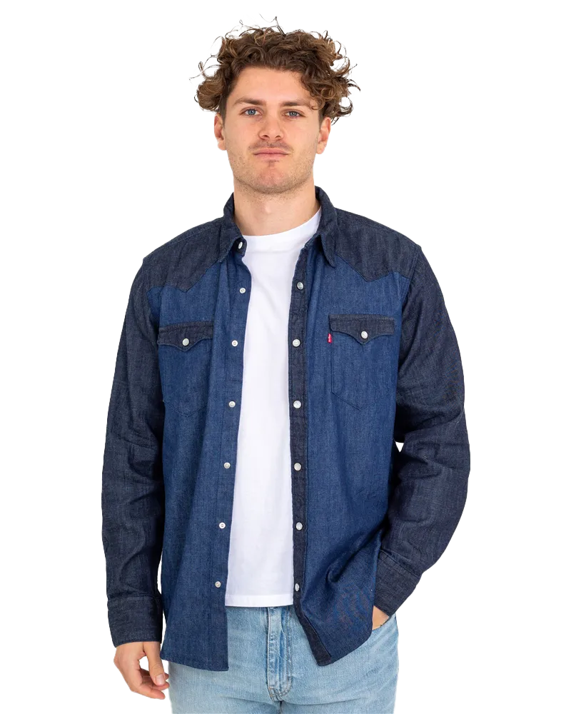 Barstow Western Standard Shirt in Indigo