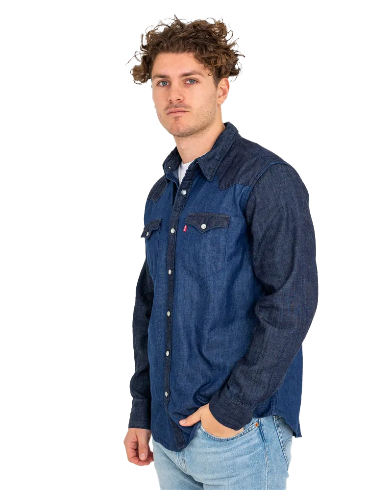 Barstow Western Standard Shirt in Indigo