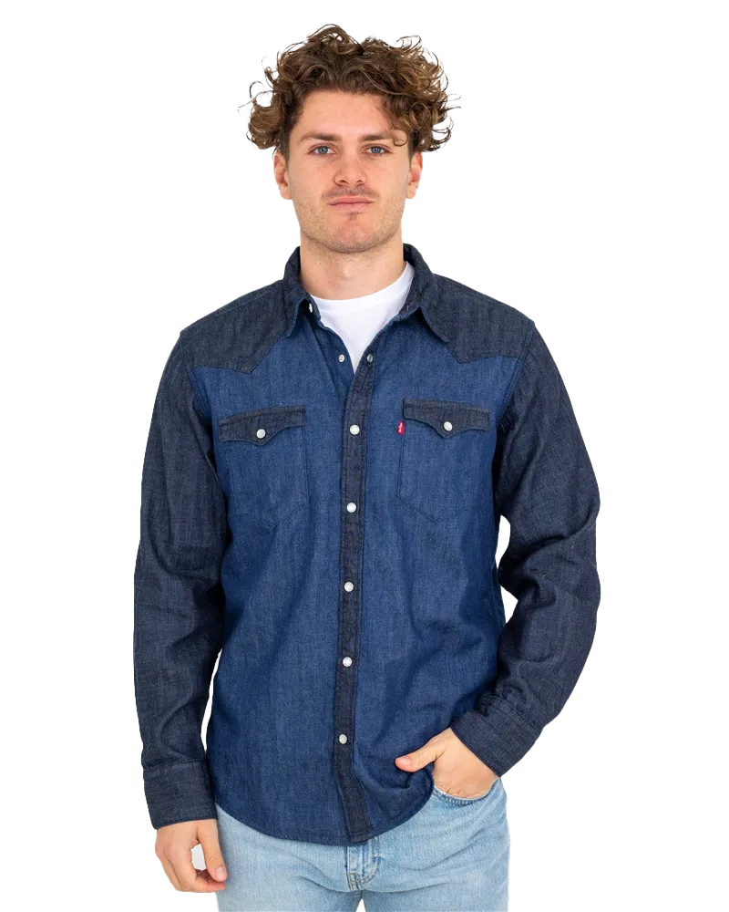 Barstow Western Standard Shirt in Indigo