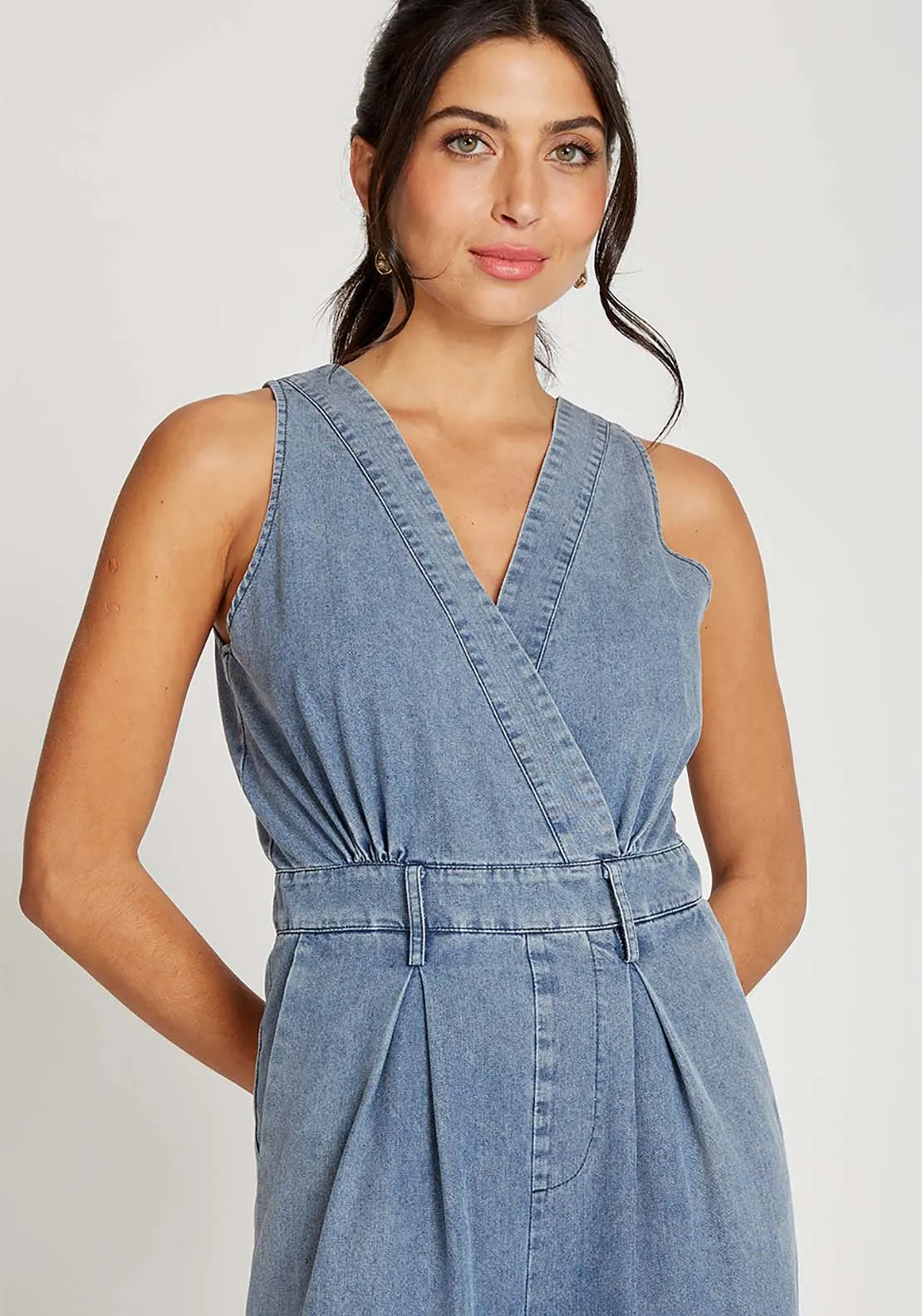 Blue Denim Jumpsuit - Blue