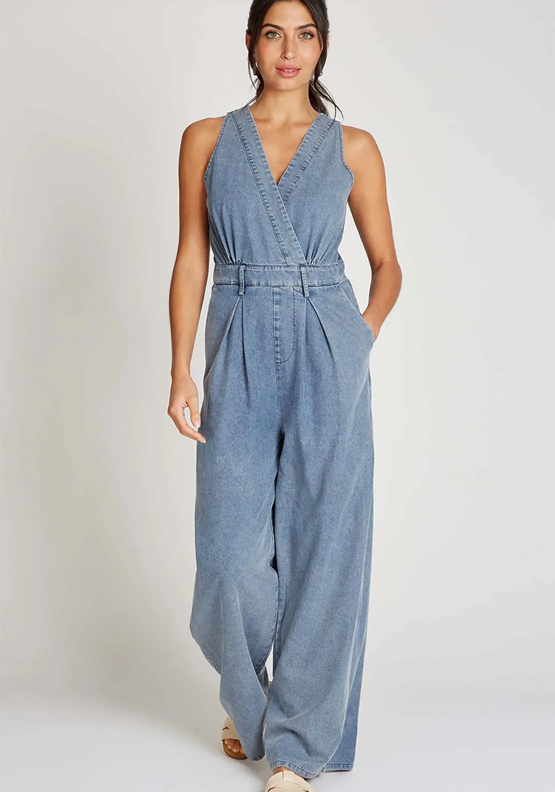 Blue Denim Jumpsuit - Blue