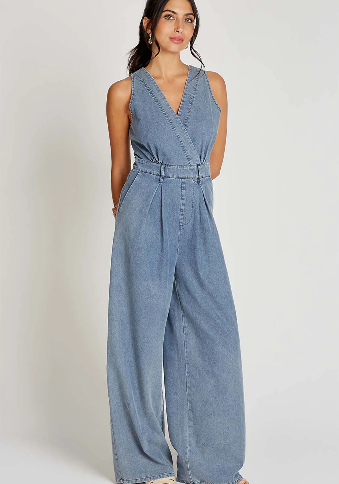 Blue Denim Jumpsuit - Blue