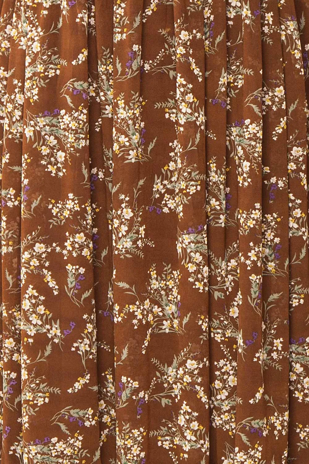 Britt Mocha | Floral Midi Dress w/ Short Sleeves