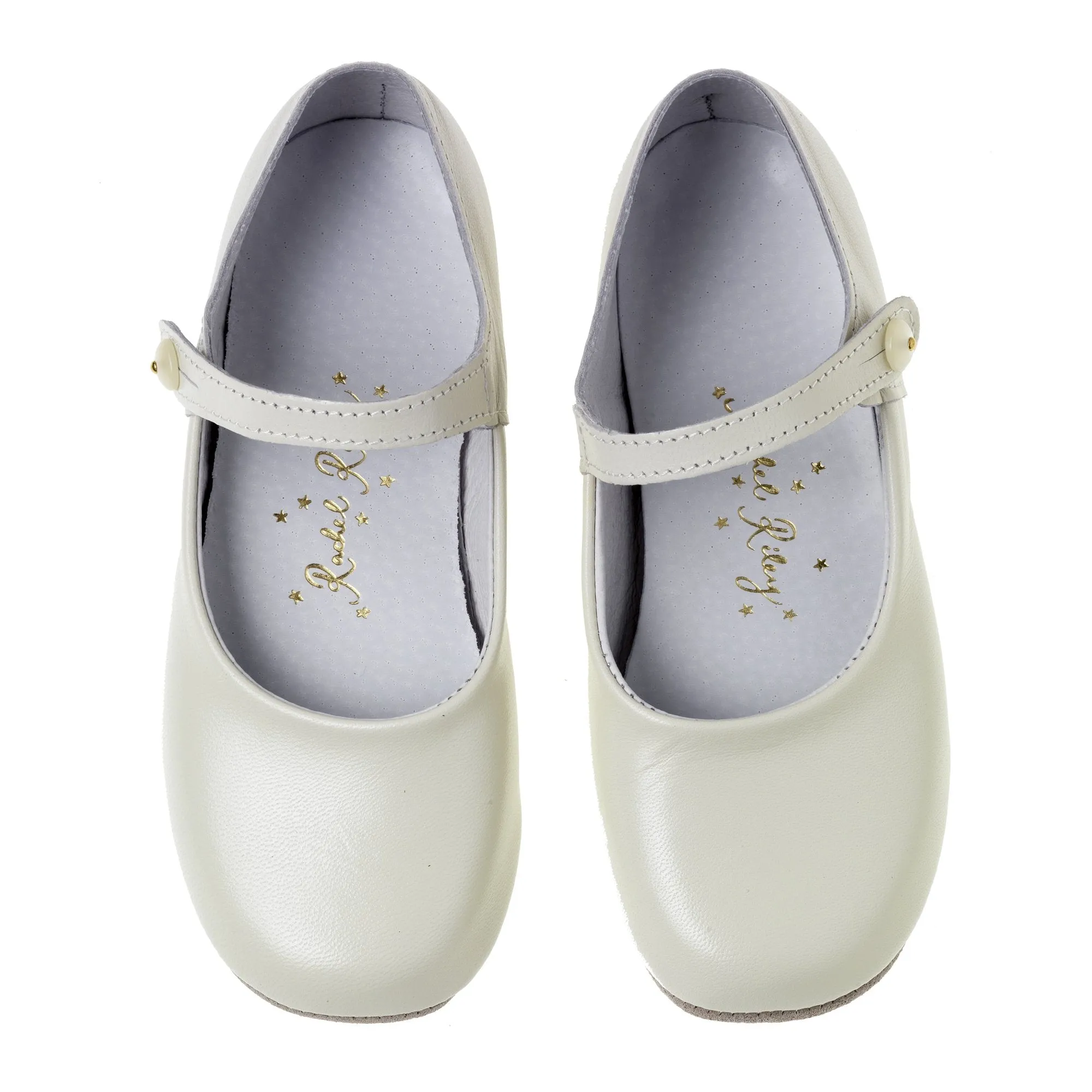 Button Strap Slipper, Cream