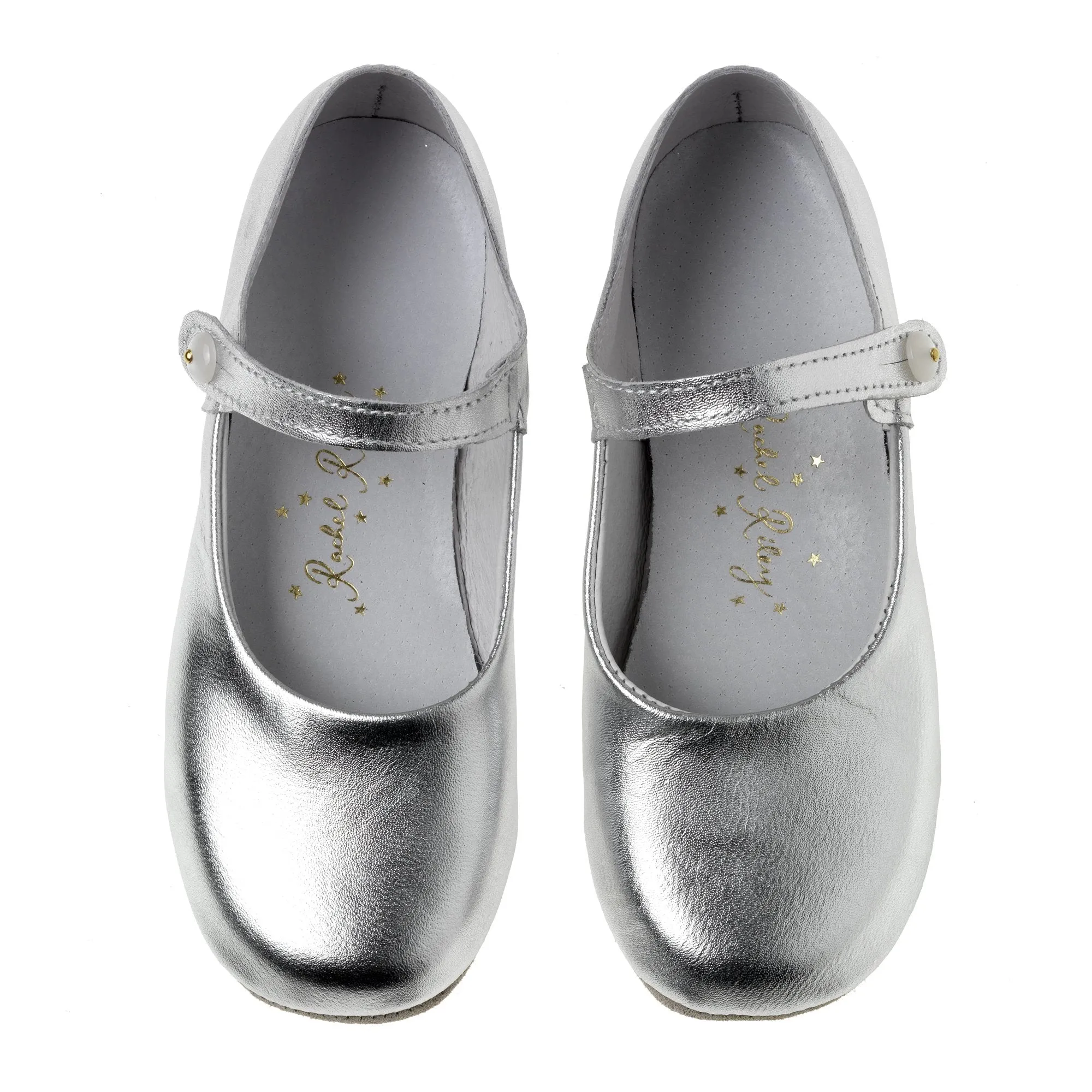 Button Strap Slipper, Silver