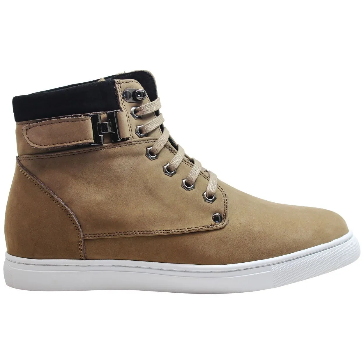 CALTO - T53121 - 2.6 Inches Taller (Nubuck Tan) - High top sneak-boot