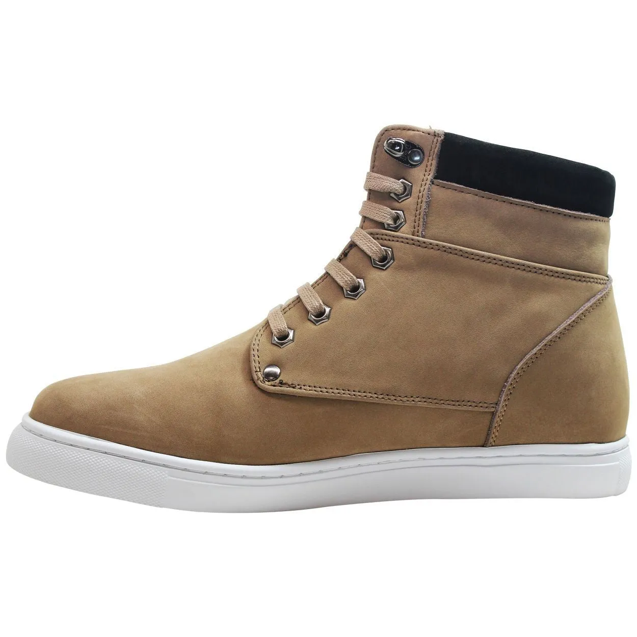 CALTO - T53121 - 2.6 Inches Taller (Nubuck Tan) - High top sneak-boot