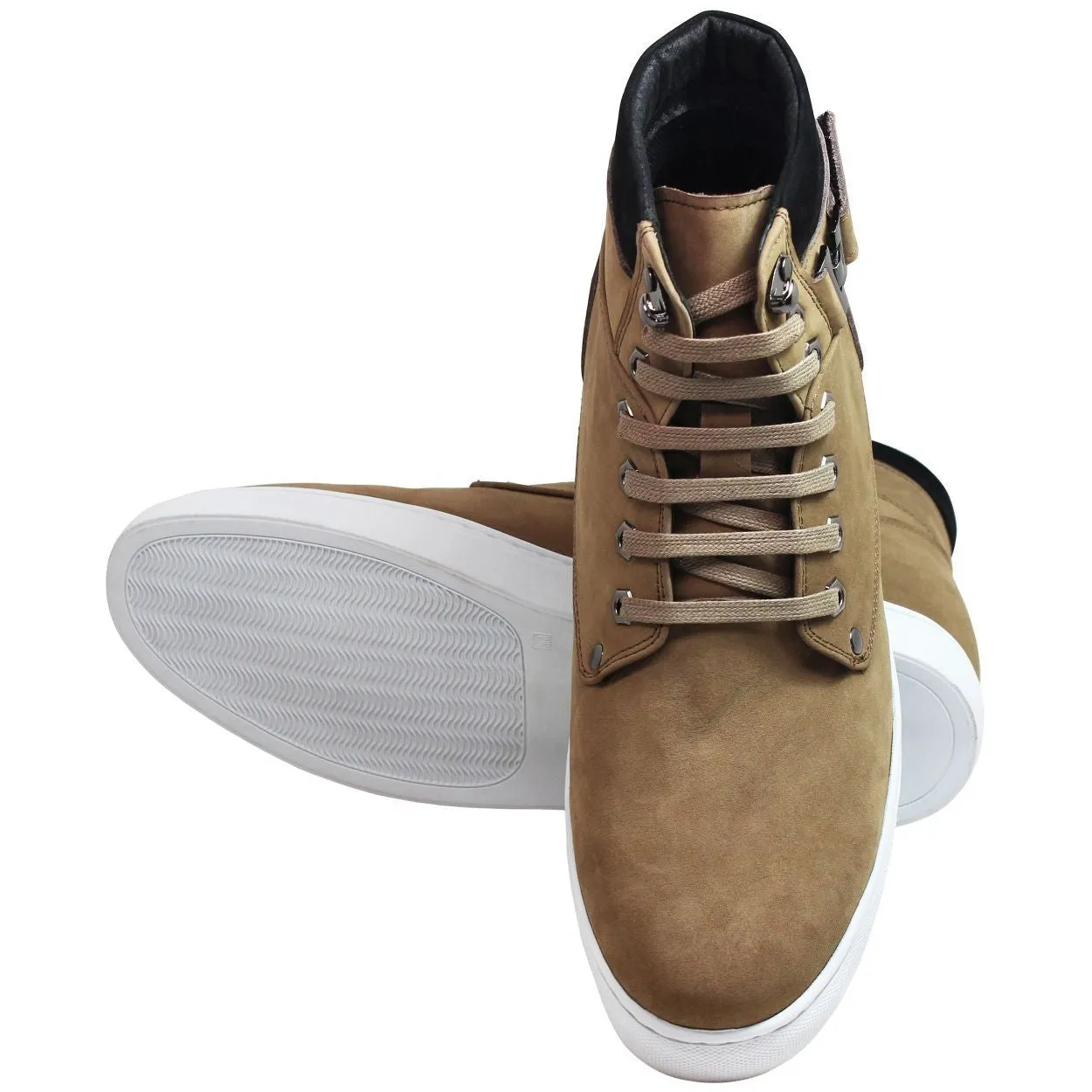 CALTO - T53121 - 2.6 Inches Taller (Nubuck Tan) - High top sneak-boot
