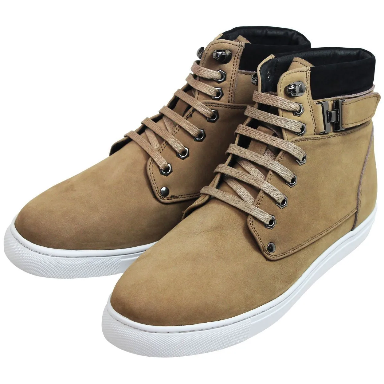 CALTO - T53121 - 2.6 Inches Taller (Nubuck Tan) - High top sneak-boot