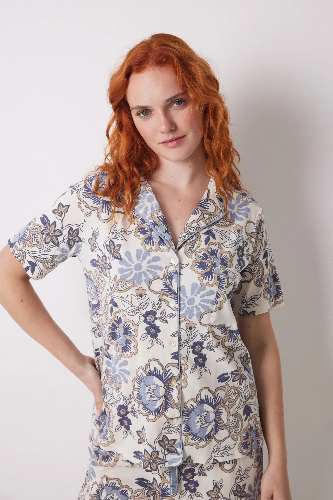 Capri classic pyjamas 100% cotton flowers