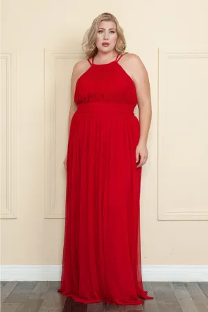Christmas Dress in Red Mesh A-line Style For A Holiday Party