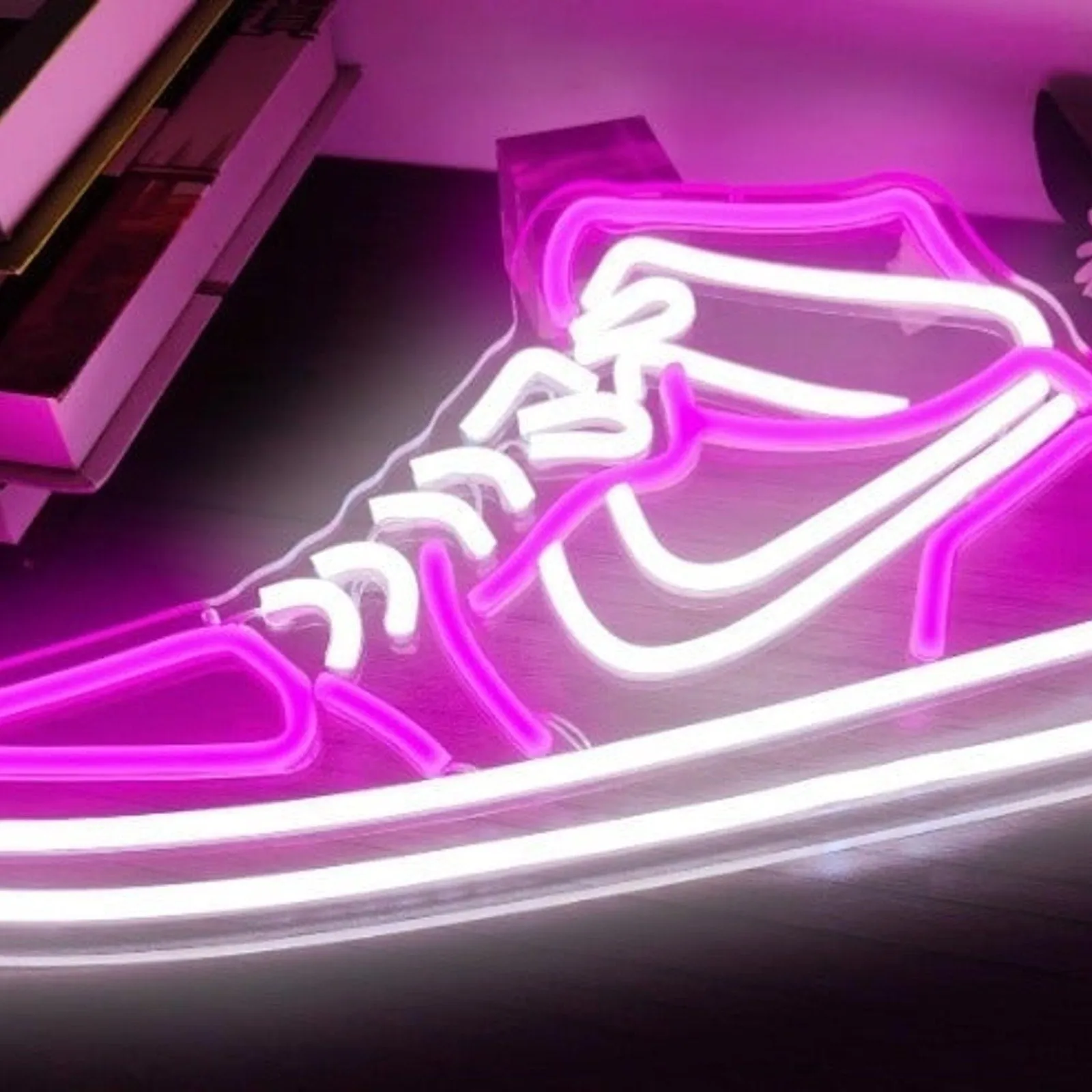 Dimmable Sneaker Neon Sign Pink Nike Shoe Neon Light Stylish Wall Decor