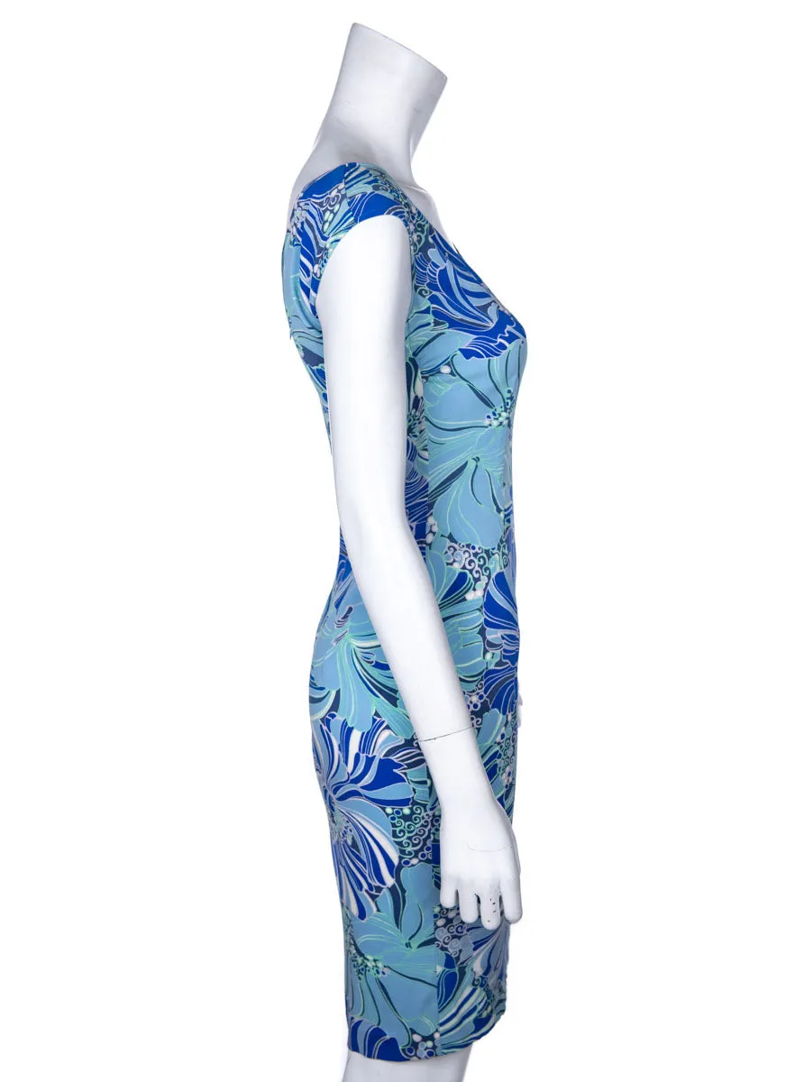 Dolce & Gabbana Blue Floral Print Silk Dress Size XS | IT 40
