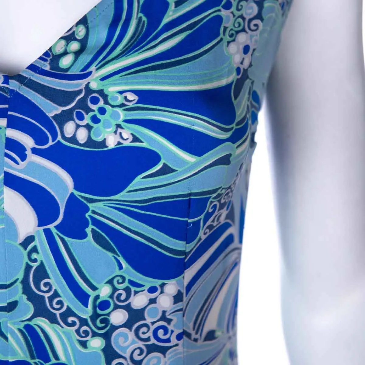 Dolce & Gabbana Blue Floral Print Silk Dress Size XS | IT 40