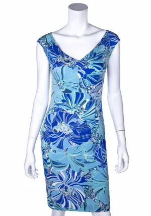 Dolce & Gabbana Blue Floral Print Silk Dress Size XS | IT 40