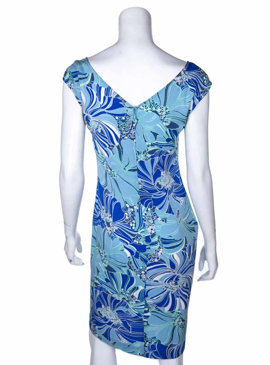 Dolce & Gabbana Blue Floral Print Silk Dress Size XS | IT 40