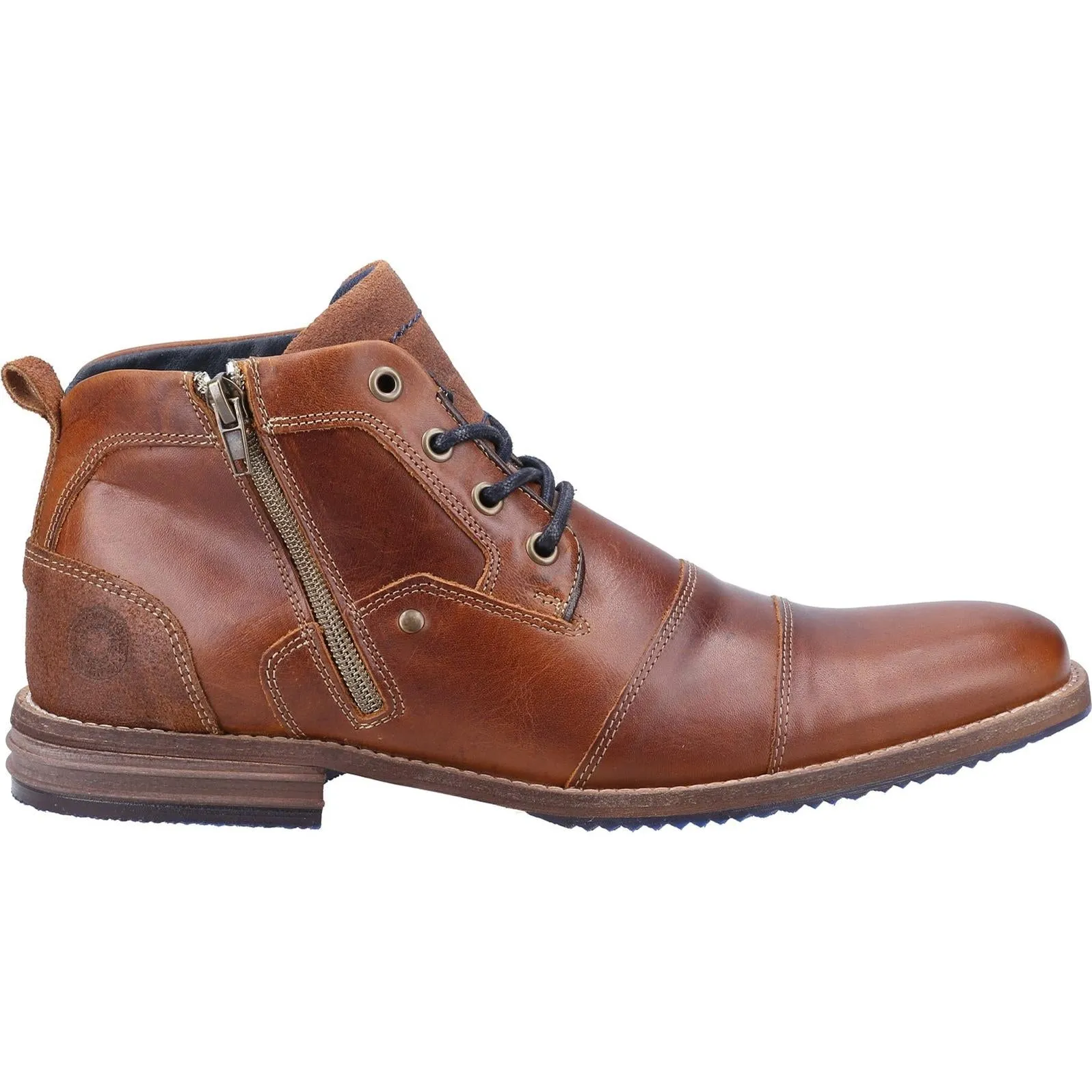 Dune Captains Double Toe Cap Detail Leather Boots