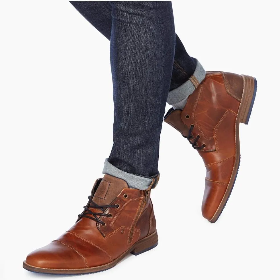 Dune Captains Double Toe Cap Detail Leather Boots