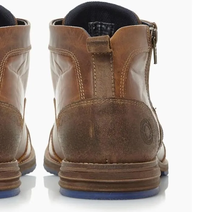 Dune Captains Double Toe Cap Detail Leather Boots