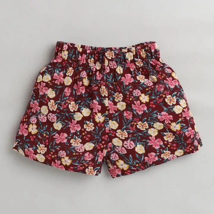 Floral Printed Short - Brown