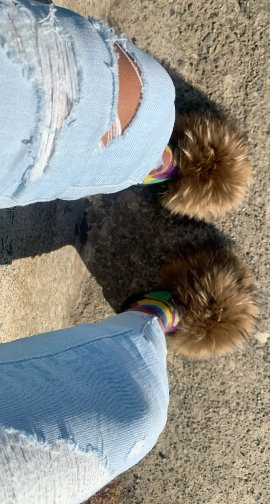 Fur Slides- Dark Brown