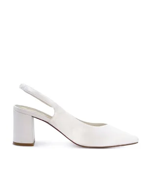 GARDENIA - CLOSED TOE SATIN BRIDAL HEELS