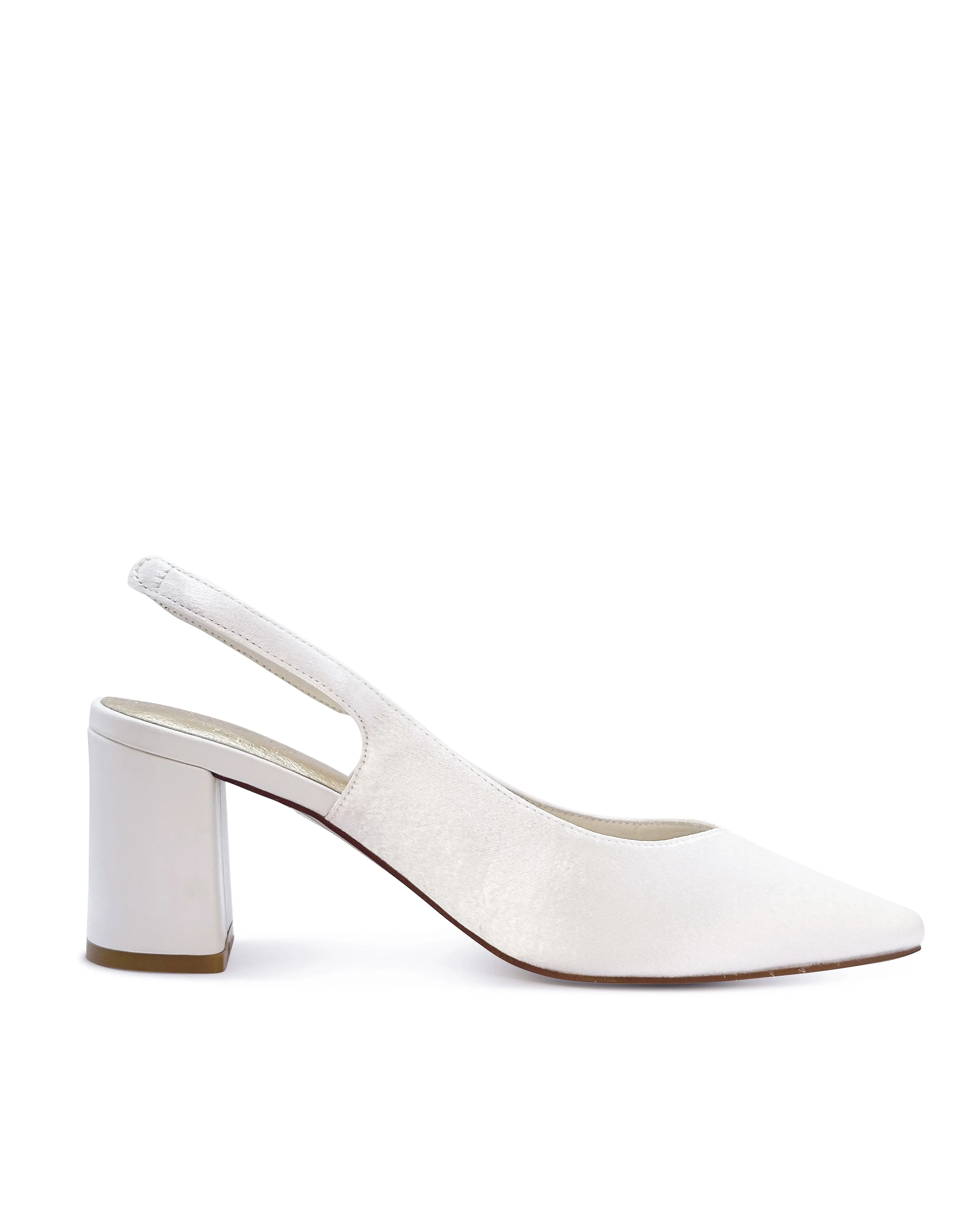 GARDENIA - CLOSED TOE SATIN BRIDAL HEELS