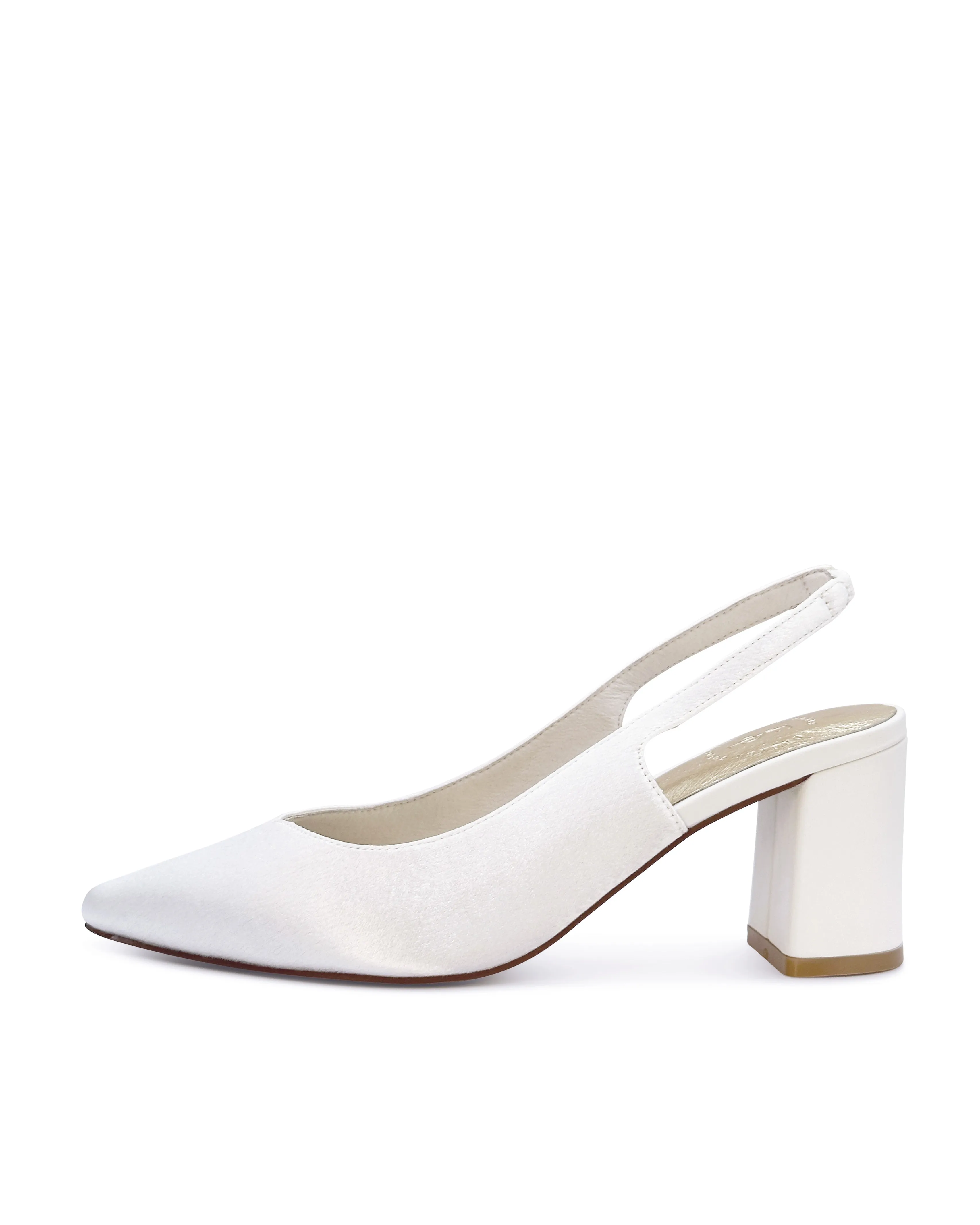 GARDENIA - CLOSED TOE SATIN BRIDAL HEELS