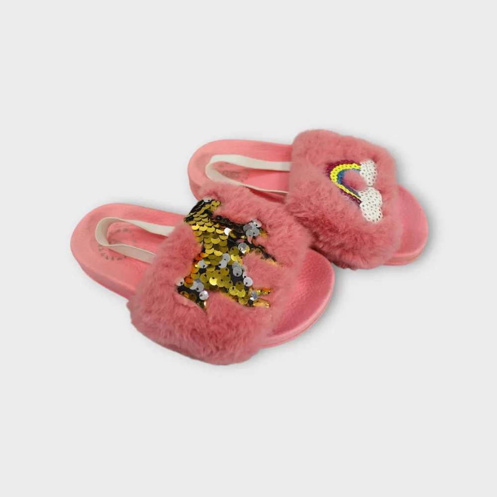 Girls' Slides With Fur