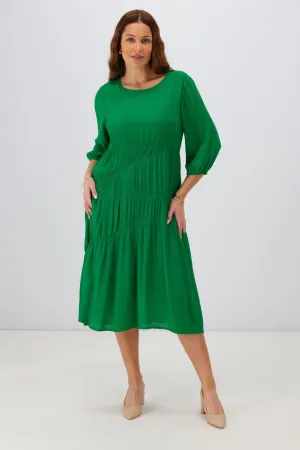 Gloss the Label Mariella Shirred Detail Dress Green