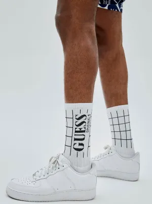 GUESS Originals White Grid Socks