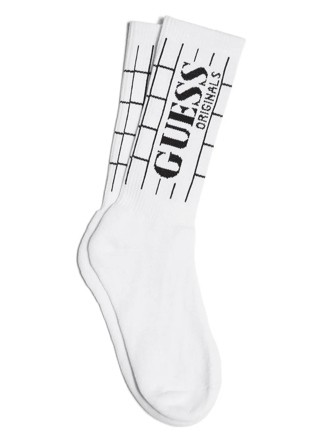 GUESS Originals White Grid Socks