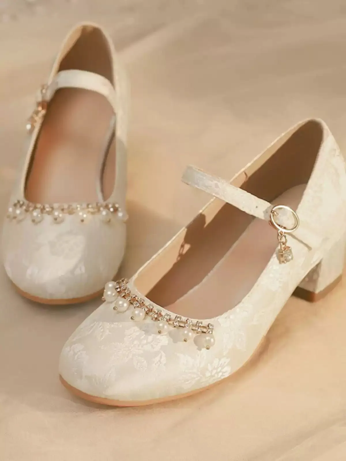 Handmade Vintage Floral Mary Jane Heels - Regency Era Inspired Retro Shoes